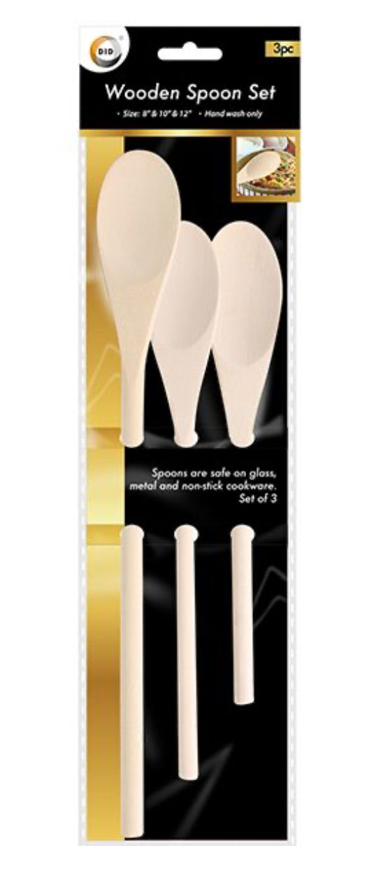 3-Piece Wooden Spoon Set