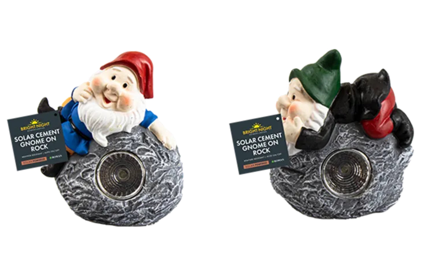 Cement Gnome on Rock Solar Light