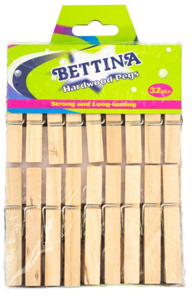 Bettina 32-Piece Hardwood Pegs