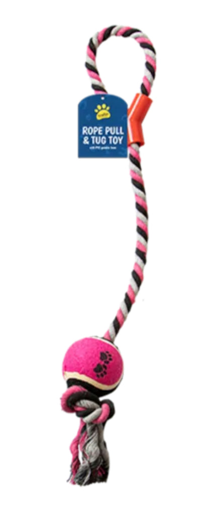 Rope Dog Tugger Toy With Ball