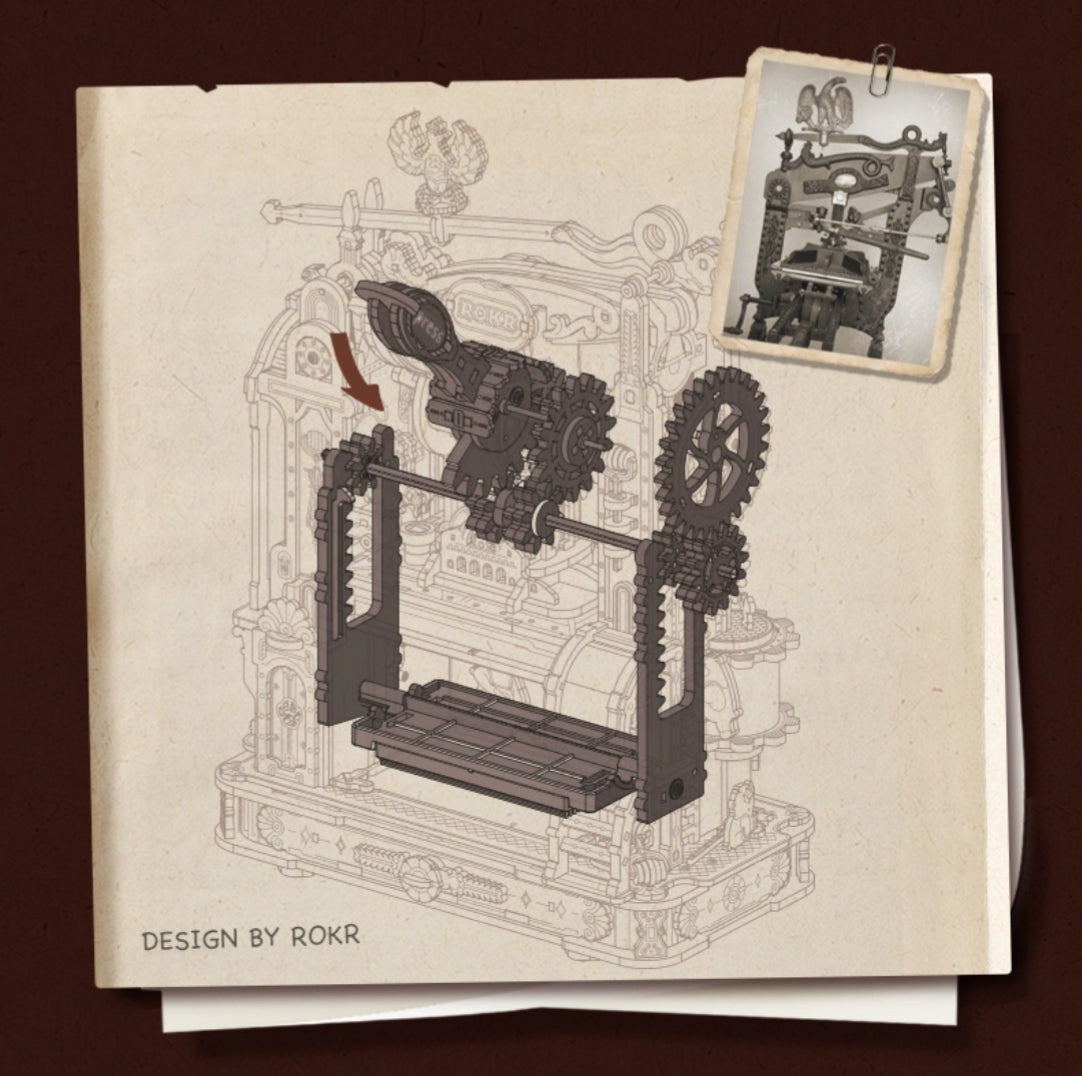 ROKR Classic Printing Press 3D Wooden Puzzle LK602