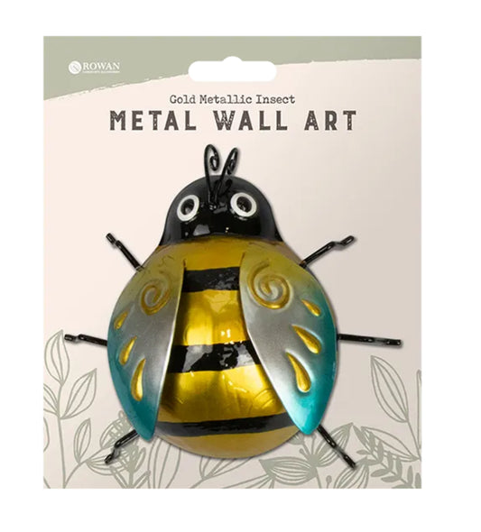 Metallic Insect Metal Wall Decoration - Gold