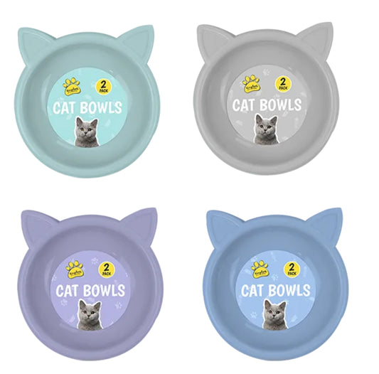 Cat Bowls 2pk 17cm