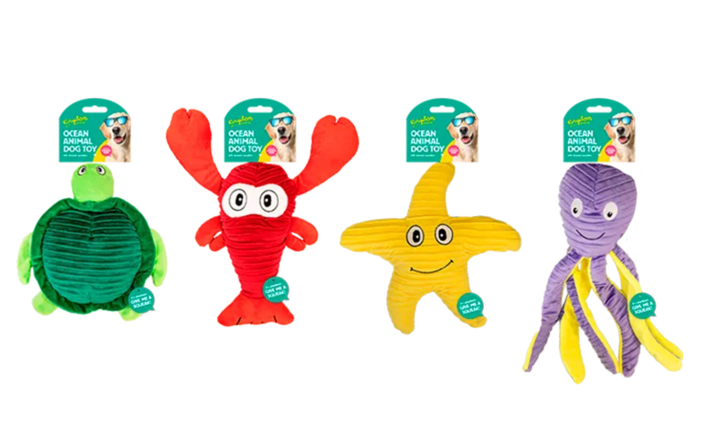 Ocean Animal Plush Dog Toy