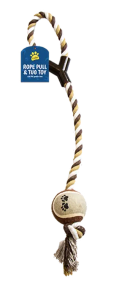 Rope Dog Tugger Toy With Ball