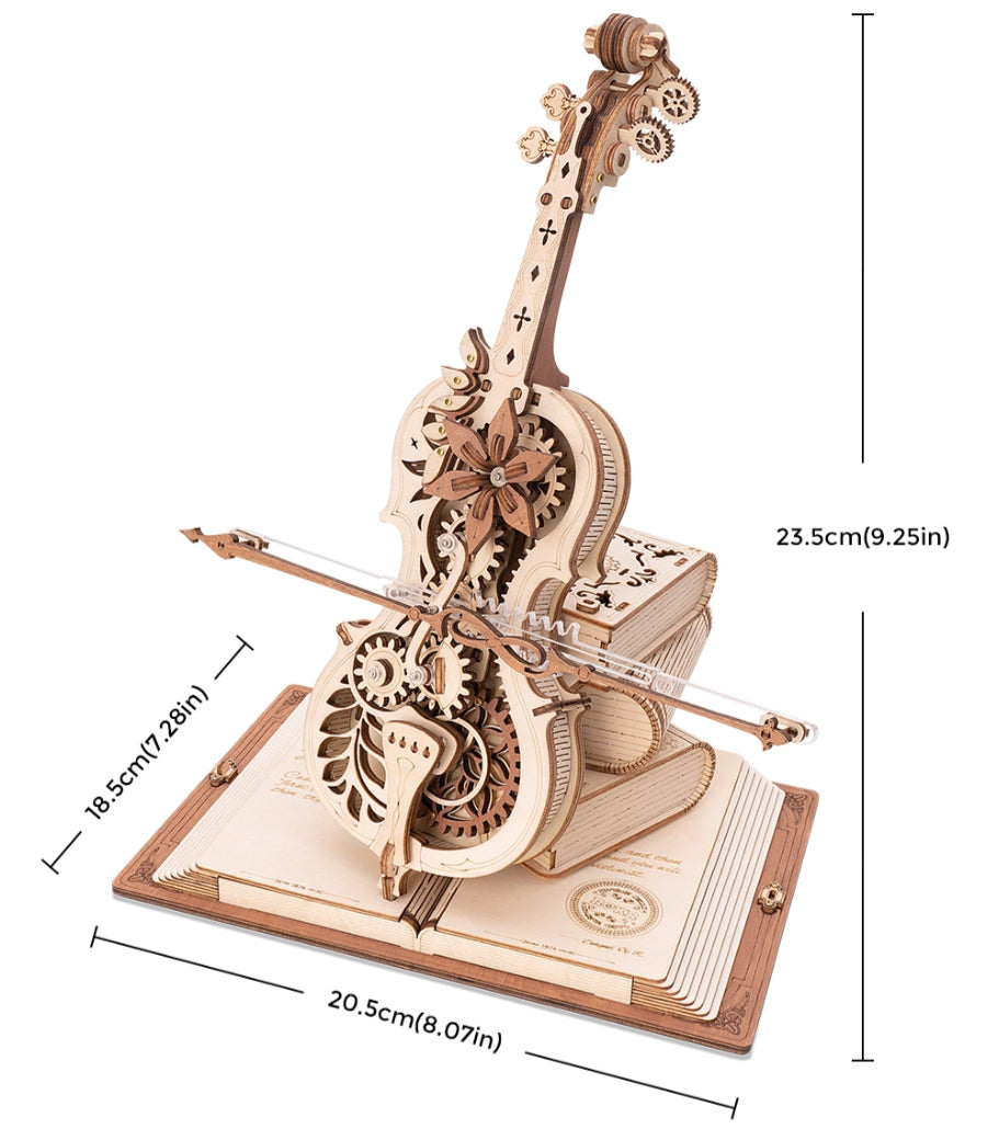 ROKR Magic Cello Mechanical Music Box 3D Wooden Puzzle AMK63