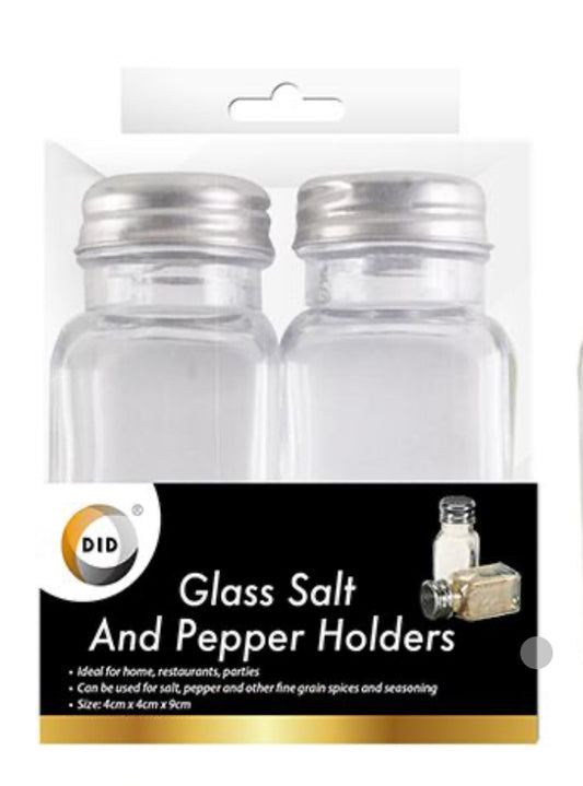 Glass Salt & Pepper Holder Set