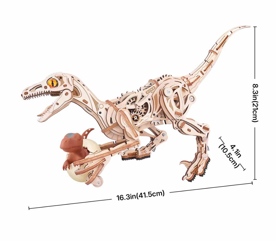 ROKR Velociraptor Wooden Dinosaur 3D Puzzle LD01