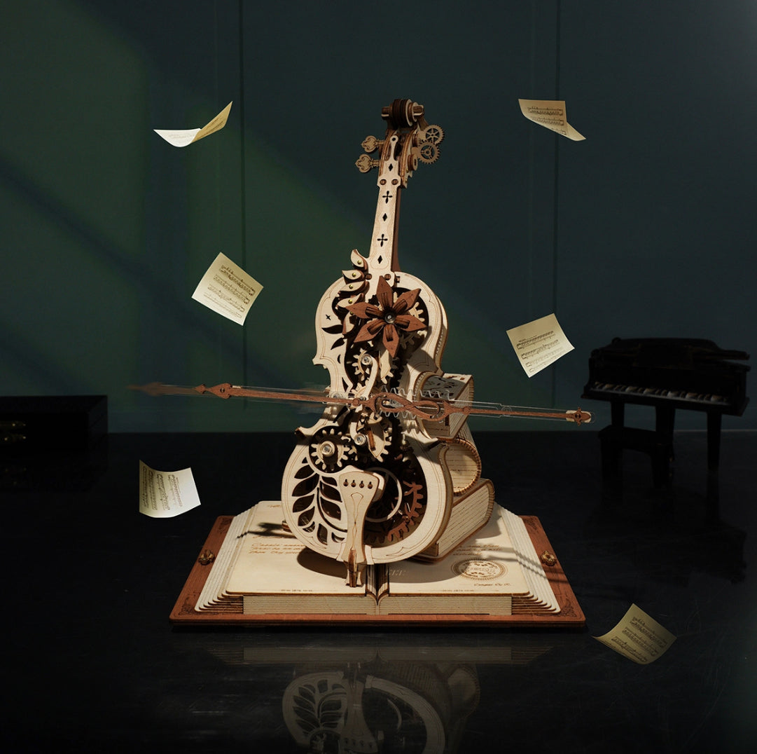 ROKR Magic Cello Mechanical Music Box 3D Wooden Puzzle AMK63