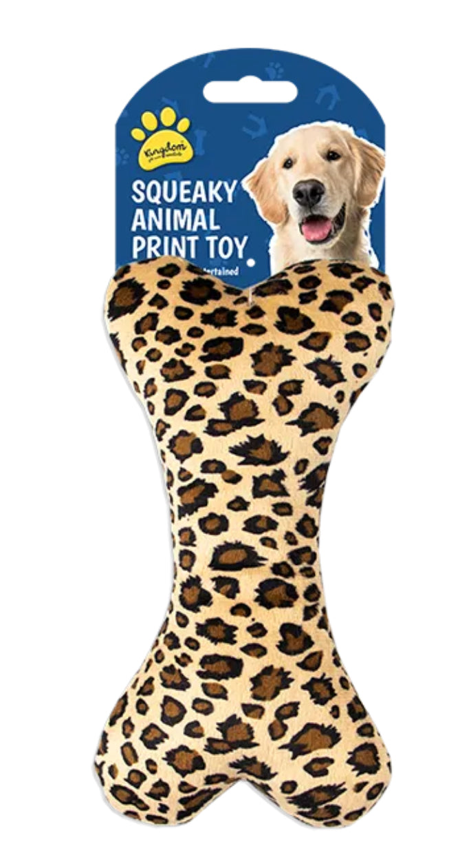 Animal Print Squeaky Dog Toy