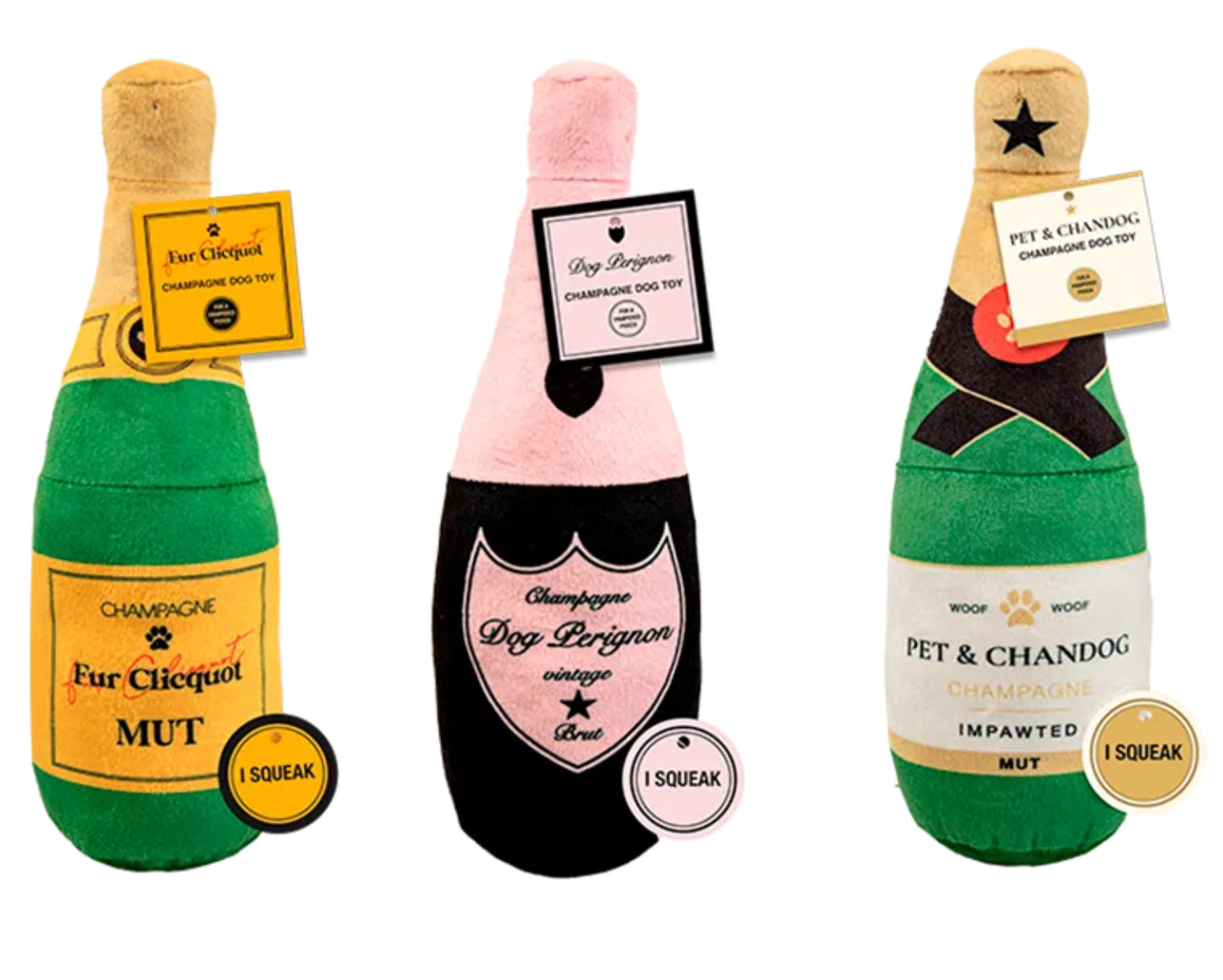 Luxury Champagne Bottle Dog Toy