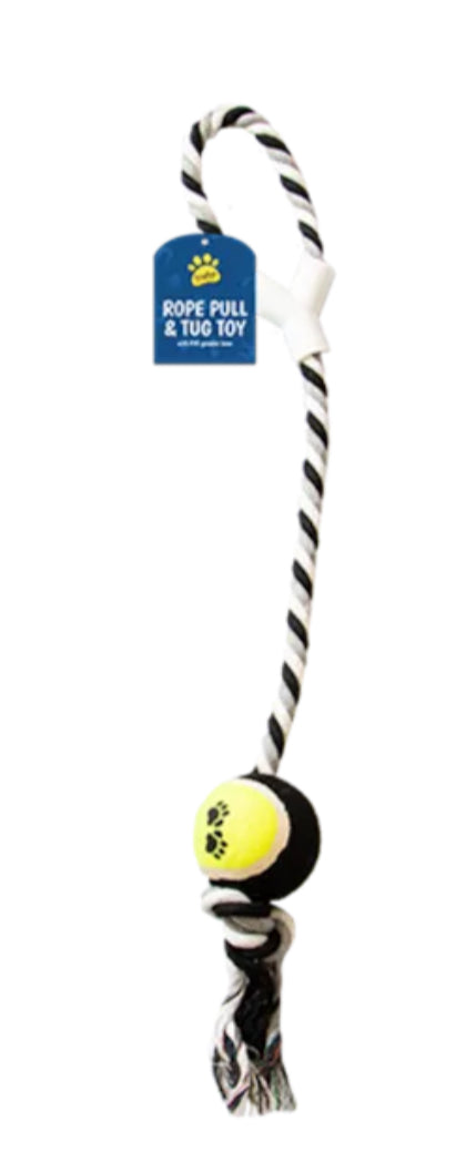 Rope Dog Tugger Toy With Ball