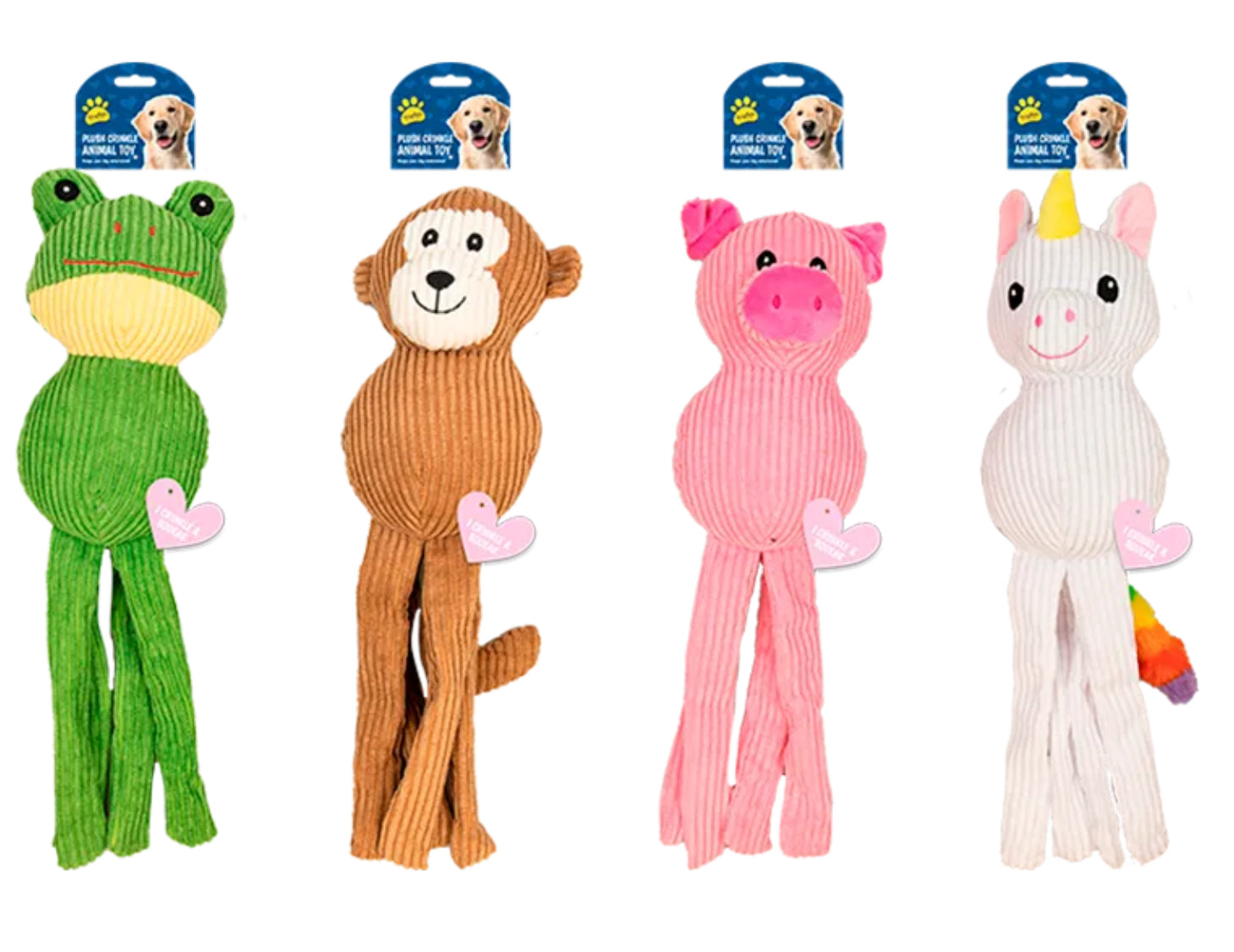 Plush Crinkley Animal Dog Toy