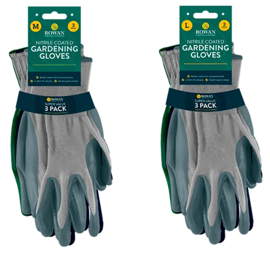 Latex Coated Gardening Gloves 3pk