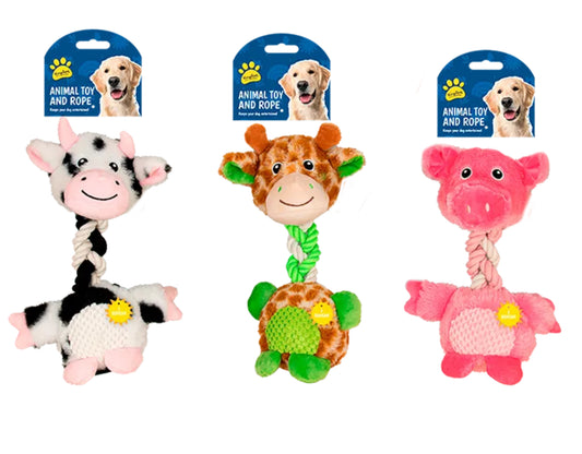 Plush Animal Dog Toy With Rope