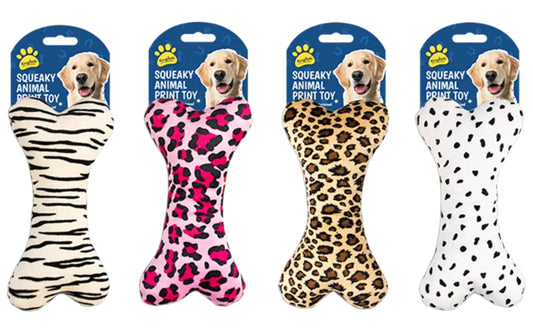 Animal Print Squeaky Dog Toy