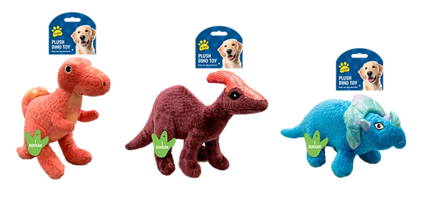 Plush Dino Dog Toy