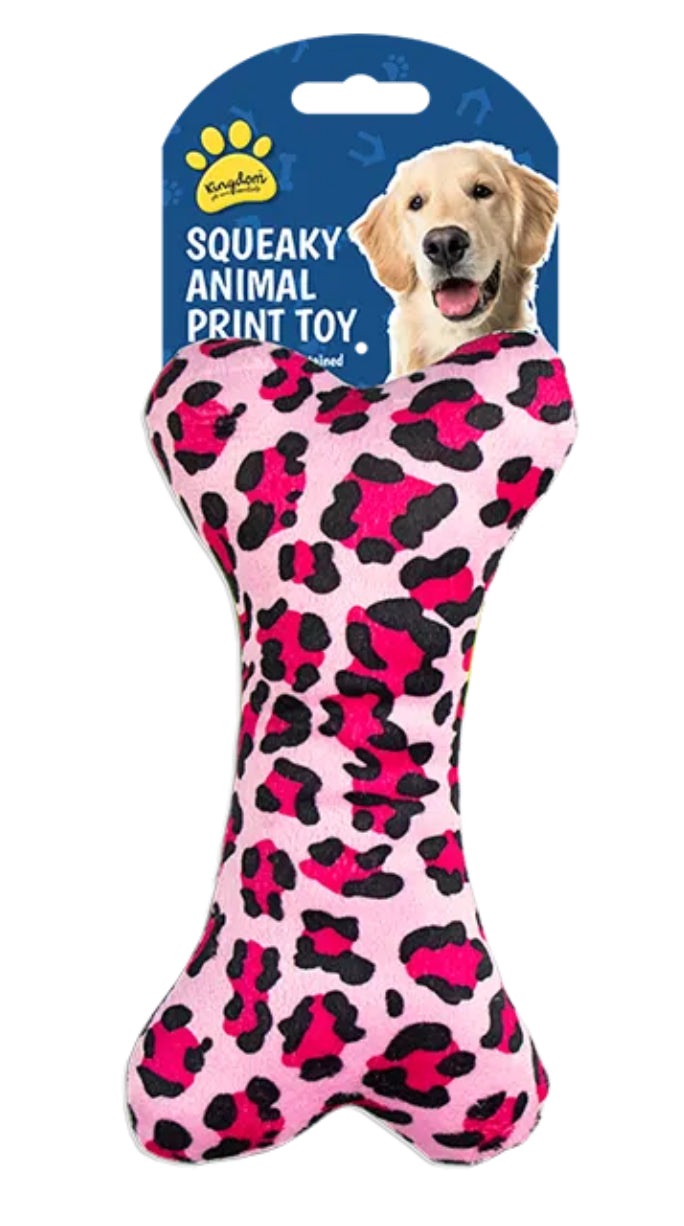 Animal Print Squeaky Dog Toy